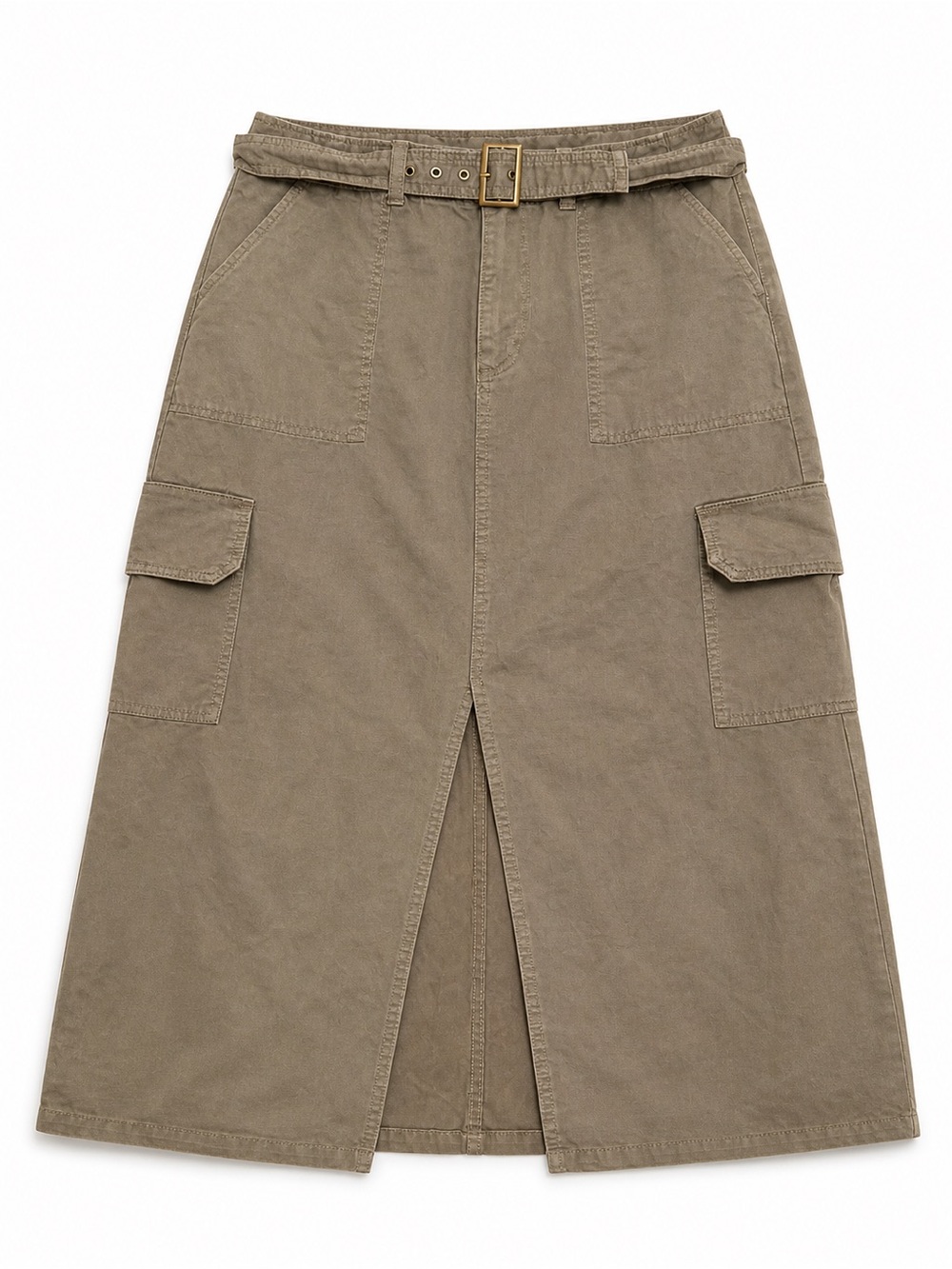 Maurice’s Cargo Midi Skirt with Belt - Army green